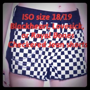 Checkered Jean Shorts size 18 or 19